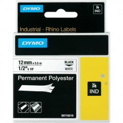 Páska Dymo 12mm 18764, PROFI D1 RHINO čierna na bielu Permanent Polyester