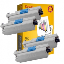 Toner OKI C301/C321 black kompatibil 4x + papier