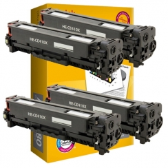 Toner Vision Tech HP CE410X black kompatibil 4x + papier 