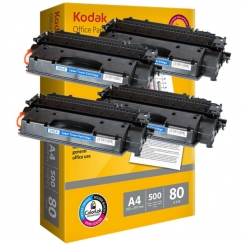 Toner HP CE505X kompatibil 4x + papier 