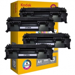 Toner HP CF280A kompatibil 4x + papier 