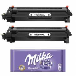 Toner Vision Tech Brother TN-2590XL kompatibil 2x + Milka